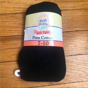 NWT VTG Girl’s Black Pima Cotton Tights / Pantyhose